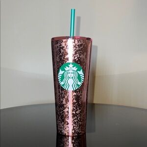 Rare Find Starbucks 2019 Rose Gold Pink Marbled Speckled Tumbler 16oz NWT